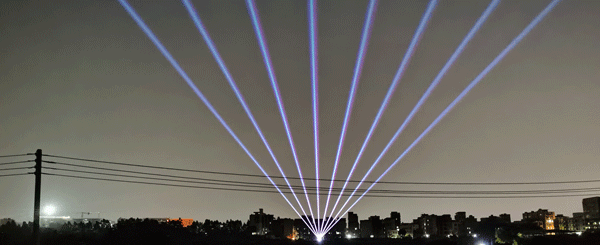 laser sky beams show