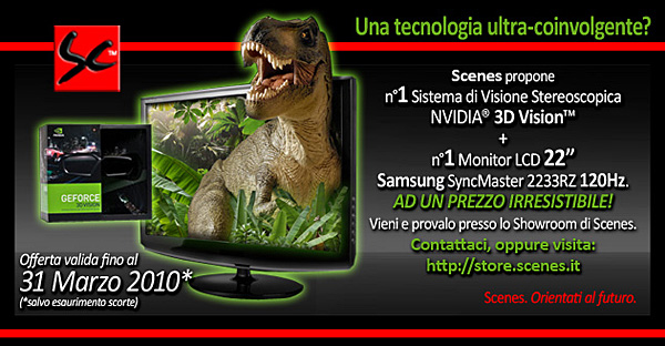 Scenes offerta promozione Nvidia 3D Vision e Monitor Samsung SM-2233RZ 120Hz