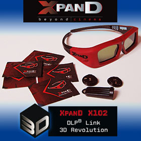 xpand x102 eyewear glasses occhiali 3d attivi dlp-link 3d ready
