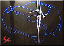 Multimedia Laser Show with Acrobat's performance