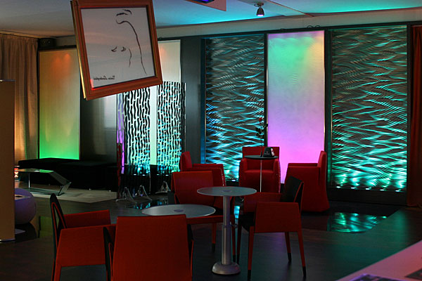 kaleidoscope progetto pub illuminazione led cambiacolori rgb laserzag scenes